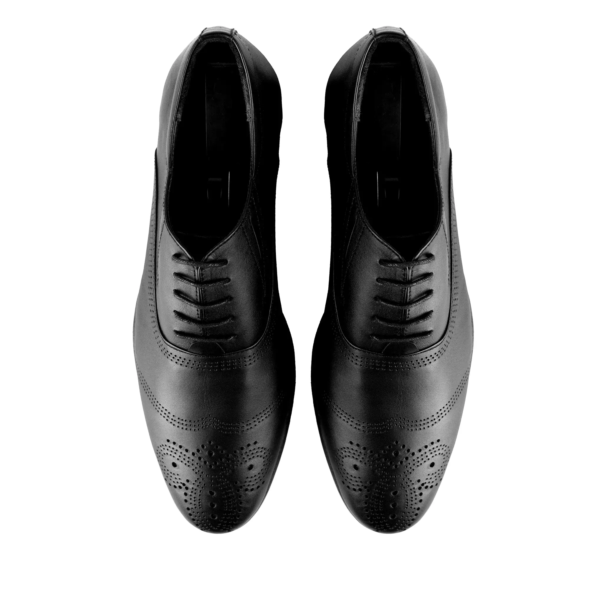 Wingtip Patterned Oxfords-Black