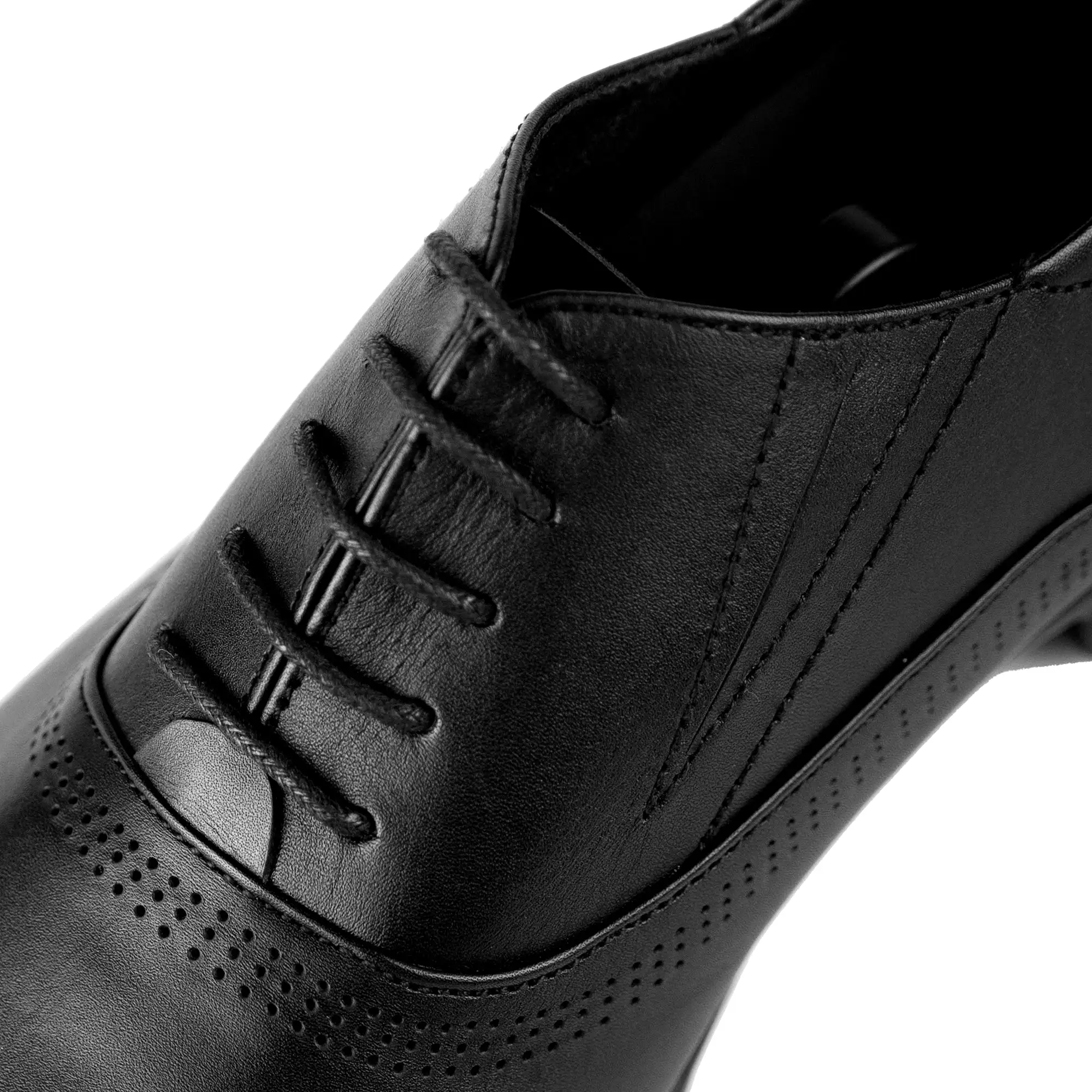 Wingtip Patterned Oxfords-Black