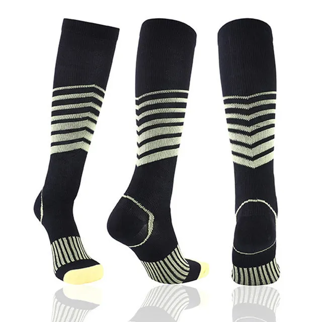 Yellow Compression Blood Circulation Promotion Slimming Socks for Men